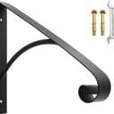 Stair Hand Rails Wall Mount Handrails for Outdoor Steps, Metal Wrought Iron Staircase Handrails Fits 1 or 2 Steps, Stair Railing Garage Railing for Indoor Steps or Front Door Porch (Black)