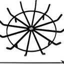 Fire Pit Grate with Poke Wrought Iron Fire Pit Round Spider Wagon Wheel Firewood Heavy Duty 0.9in Bar Fireplace Stove Burning Rack Holder 4Legs r (27 Inch)