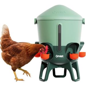 Omlet Insulated Chicken Waterer, 3 Gallon | Automatic Poultry Water Dispenser with 5 Cups & Nipples Included | BPA-Free | Anti-Roost Lid | Sage Green