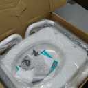 R&T 2" Toilet Seat Riser with Handles Comfortable Raised Toilet Seat for Seniors, Fits for Elongated Toilets, Elevated Seat with Soft Grey Padded Arms for Bathroom