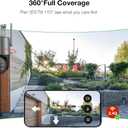 2K 3MP Tuya Solar Security Camera, Wireless Outdoor WiFi Camera w/ 360° PTZ, IP65, Battery Powered Surveillance Home Cam w/ Color Night Vision, PIR Sensor, 2-Way Audio, SD/Cloud Storage, App Alerts