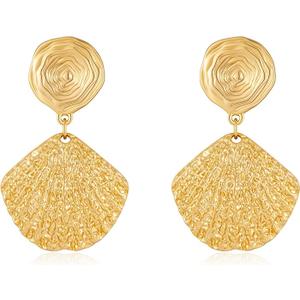 Gold/Silver Shell Dangle Earrings for Women Seashell Drop Dangle Earrings Ocean Beach Earrings Summer Jewelry