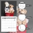 4 x 2026 Wall Calendar - Calendar 2026: January 2026 - December 2026, 12" x 24" (Opened), Full Page Monthly View, Thick & Sturdy Paper for Gift, Perfect Calendar Organizing & Planning - Dogs Theme (Green)