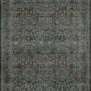 Washable Vintage 5x8 Living Room Rug, Dark Green Floral Area Rug for Bedroom Under Bed, Dining Room Under Small Dining Table, Office - Oriental Low Pile Non Slip & Stain Resistance (5x8 Dark Green)