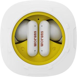 Xspace Ear Wireless Earbuds Hi-Res Audio Bluetooth 5.3 Headpahones True Wireless in Ear Earbuds Deep Bass in Ear Earphones Call Clear with Microphone Sweatproof for Sports, Gym, Work (Yellow)