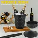 Champagne Bucket with Stand,5L Ice Bucket with Stand,Wine Chiller Bucket,Stainless Steel Champagne Stand for Wedding KTV Club BBQ Party Home Outdoor Black