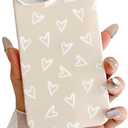 Skyseaco for iPhone 13 Case Cute Love Heart Design Aesthetic Pattern Phone Case for Women Girls Soft Slim TPU Shockproof Phone Cover, Antique