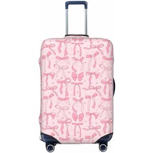 Travel Luggage Cover Pink Bows 2, High Elasticity Washable Travel Baggage Protector Case Fits 18-22 in Travel Luggage Cover Pink Bows 2, High Elasticity Washable Travel Baggage Protector Case Fits 18-22 in