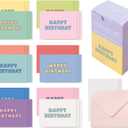 Monolike Day-by-day Card, Happy birthday-Candy pop - Mix 36 Mini Single cards, 36 envelopes, 36 stickers Package