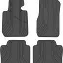 Car Floor Mat for BMW 3/4 Series Custom Fit F30 F31 F32 F33 F36 320i 328i 335i 2012 2013 2014 2015 2016 2017 2018 Full Black Rubber Auto Floor Liners Set All Weather Heavy Duty Odorless