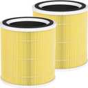 2-Pack AC400 Replacement Filter Compatible with Purivortex AC400 Air Purifiers, 3-in-1 Filter, Yellow