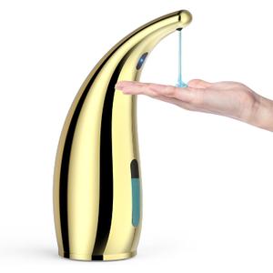 Automatic Liquid Soap Dispenser,300ML Touchless 4 Gear Adjustable,Countertop Electric Battery Operated Gold Hand Soap Dispenser with Sensor for Bathroom,Kitchen,Office