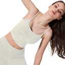 Women's Sweetheart V Neck Tank Top Adjustable Straps Workout Yoga Tops Going Out Basic Casual Crop Cami Shirts (Beige, M)