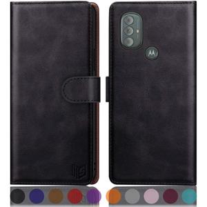 SUANPOT for MotorolaMoto G Power 2022 Wallet case RFID Blocking Credit Card Holder, Flip Folio Book PU Leather Phone case Shockproof Cover for Women Men Power2022 Black