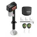 GEARCESS 7500LBS Electric Trailer Jack with Remote Control, RV Electric Tongue Jack with Built-in Spirit Level for Travel Trailer, 10.24-33.46 Inch Extended,IP65 Waterproof Buttons,5.9 Inch Foot Pad