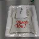 Handmade Ceramic Bag Flower Vase with Red Thank You Print | Glossy White Purse Vase for Modern Home Decor, Mantel, Kitchen, Living Room, Table Centerpiece