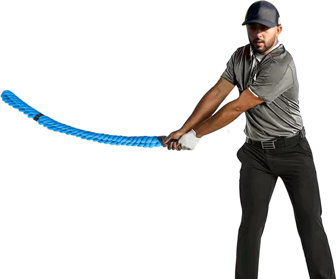 Golf Rope Swing Trainer, Golf Multi-Purpose Training Rope Suitable for Physical Training, Warm-Up Exercises, Strength and Rhythm Control (Blue)