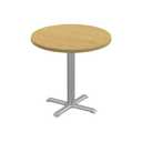 Correll 30" Round Pub Table, 29" High, Fusion Maple Durable High Pressure Laminate Top, Gray Stamped Steel Base, Dining Cocktail Table, Made in The USA, Leveling Glides