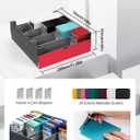 ZLCA Card Storage Box Holds 3200+, Deck Storage Case with 4 Stoppers, Card Organizer for TCG MTG PTCG(Red&White)
