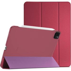 ProCase for iPad Pro 11 Inch Case 2022/2021/2020/2018(4th/3rd/2nd/1st Generation), iPad Pro 11" Slim Stand Hard Back Cover Shell Smart Folio Compatible with Pencil/Support Auto Wake/Sleep -Wine