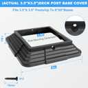6pcs 4x4(Actual: 3.5"x3.5") Post Base Cover, Split Style Vinyl Post Skirt Black for Iron Stair railings, Balcony railings,Patios, Porches (Black)
