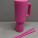 Simple Modern 40 oz Trek Tumbler with Handle and Straw Lid | Cup Holder Friendly Insulated Stainless Steel Travel Mug | Raspberry Vibes