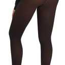 Spring Water Fleece Lined Tights Leggings Women, Black Tights Thermal Warm One Lined Design Sheer Skintone for Winter (Large)