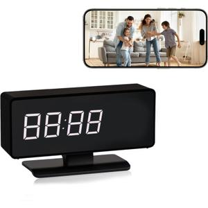 Hidden Clock Camera - Full HD 4k Wireless Camera - WiFi Nanny Cam for Home Indoor Security - WiFi & Bluetooth Connection Full Color Night Vision Motion Detection with App Live Feed