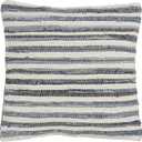 Striped Denim Chindi Throw Pillow, 100% Cotton,  Size: 18" x 18" Denim
