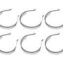 Suoirblss 6 PCS 31 Teeth Unisex Black Metal Toothed Hairdressing Hair Band Head Band Hair Hoop Hair Comb Headwear Accessory for Women and Men