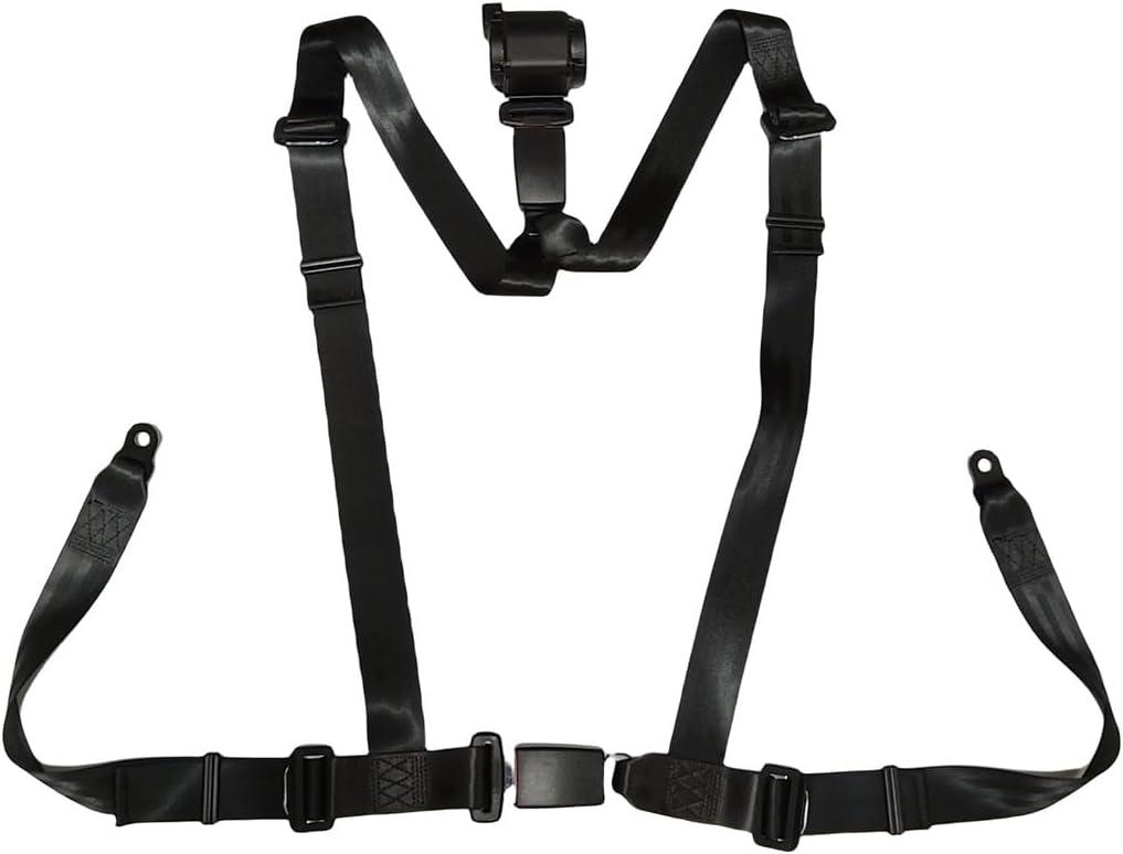 Yakitoko Quick Buckle Harness with Adjustable for UTV ATV Go Kart Excavator Skid Loader Backhoe Dozer Telehandler Lawn Mower Black