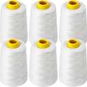 6 Pack Heavy-Duty Polyester Sewing Machine Thread 6-Ply Industrial for Rice Bags, Canvas, Carpet, Leather Composite Bags