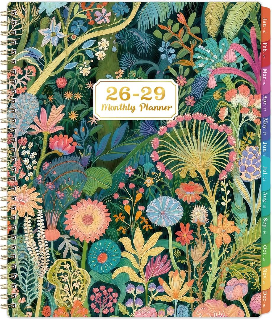2026-2029 Monthly Planner - 3 Year Planner 2026-2029, Jul. 2026 - Jun. 2029, 9" x 11", 3 Year Calendar Planner 26-29, 36 Monthly Calendar with Tabs, Notes Pages, Inner Pocket - Tropical Plants