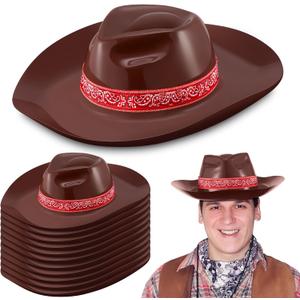 Xtinmee 12 Pieces Cowboy Hats Bulk Adult Cowboy Hats Party Pack Western Cowboy Hat Costume Accessories Western Rodeo Party Supplies