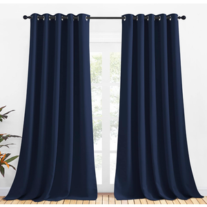 NICETOWN Bedroom Curtains Blackout Drapery Panels, 2 Panels, 70 x 108 inches, Royal Blue, Three Pass Microfiber Thermal Insulated Solid Ring Top Blackout Window Curtains/Drapes