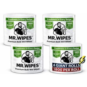 MR. WIPES Premium Bulk Wet Wipes 7200 Wipes (8" x 6"), Eco-Friendly, Safe for All Surfaces & Hands, Ideal for Gyms, Offices & Commercial Use (Aloe Vera Scent)