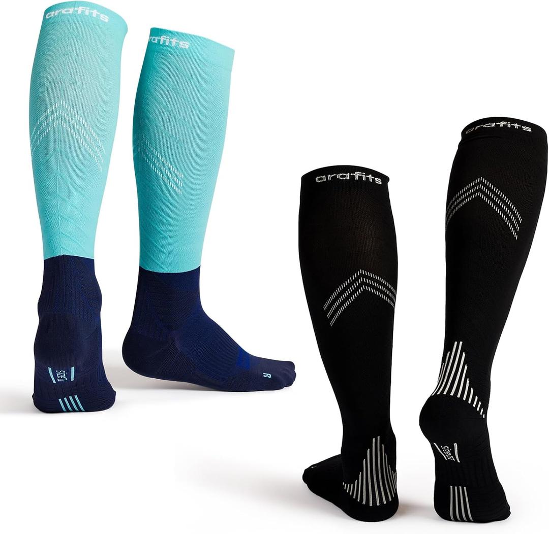 Compression Socks | Premium Lycra Spandex | 15-20mmHg Graduated Support | Reflective Strips for Safety