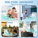 IWENNUAN Portable Air Conditioners, 4 in 1 Portable AC Unit with Remote, 1500ml Water Tank, 3 Speeds, 6H Timer, 2 Spray Mist, 7 Night Light, Personal Mini Air Conditioner for Bedroom (White)