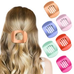 2 x 6Pcs Flat Hair Clips for Women,Volume Flat Top Rainbow Colorful Clip for Thick or Thin Hair,Picura Large Hair Claw Clips Strong Hold No Slip Hair Barrettes (Bight Colorful Style)