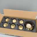 Ayiwiee 12 Pcs Turkish Coffee Cup Set, 1.7oz Arabic Espresso Cup and Saucers with Gold Rim, Porcelain Cappuccino Cups Set for Women Tea Party