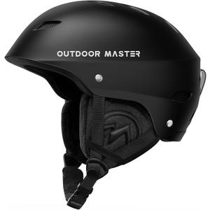 OutdoorMaster Kelvin Ski Helmet - Snowboard Helmet for Men, Women & Youth (X-Large, Black)