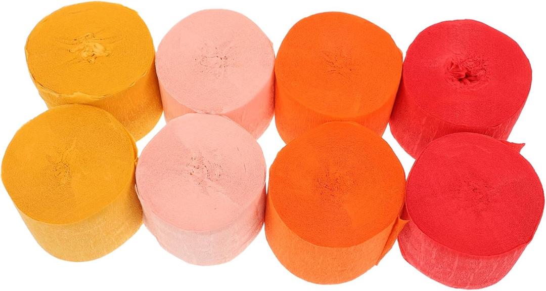 Uonlytech 8rolls Soft and Crepe Paper Streamers Stunning Gradient Colors for Birthday Parties Showers and Weddings for Decorations and Crafts