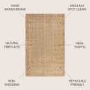JONATHAN Y Espina Hand Woven Herringbone Chunky Jute Natural Indoor Area Rug, 8x10, Bohemian, Cottage, Easy-Cleaning for Living Room, Bedroom, Kitchen, Pet Friendly, Non-Shedding (NFR101A-8)