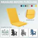 Outdoor Adirondack Chair Cushions Set of 4 - Removable Covers, Water-Repellent, Fade-Resistant, Non-Slip Bottom & Securing Straps, Universal Fit for Most Adirondack & Rocking Chairs - Yellow, 45''x20''