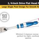 Titan 12160 1/4-Inch Drive x 6-Inch 90-Tooth Flat Head Ratchet