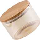 SOLUSTRE Glass Storage Jar with Wooden Lid Airtight Food Storage Container for Snacks and Nuts 1 Piece Glass Canister for Kitchen Organization and Meal Prep