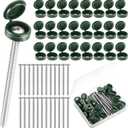 Zhengmy 24 Set 3 Inch Shutter Fasteners Shutter Pins Screws and Caps Bulk 304 Metal Stainless Steel Screws with Vinyl Caps for Outside Windows Hardware Railings Furniture (Green)