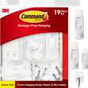 Command Variety Pack, Including 10 Pairs of Picture Hanging Strips, 6 Wire Hooks and 8 Utility Hooks for Hanging Christmas Decorations, Damage-Free Hanging Up to 19 Items with Command Strips, 1 Kit (White)