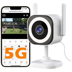 5G Outdoor/Indoor Cameras for Home Security, 1080P Baby Monitor Camera for Pet/Babyroom/Cat/Dog/Nanny/Elder, IP66 Waterproof, 3 Night Vision, Alarm Siren, SD/Cloud
