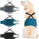 3 Pack Avont Male Dog Belly Band with Suspenders, Reusable Boy Doggie Diaper with Harness, Escape Proof, Non-Slip, Washable Doggy Pee Wraps for Small Medium Large Dogs